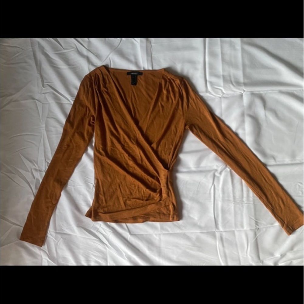 FOREVER21 long sleeve wrap top